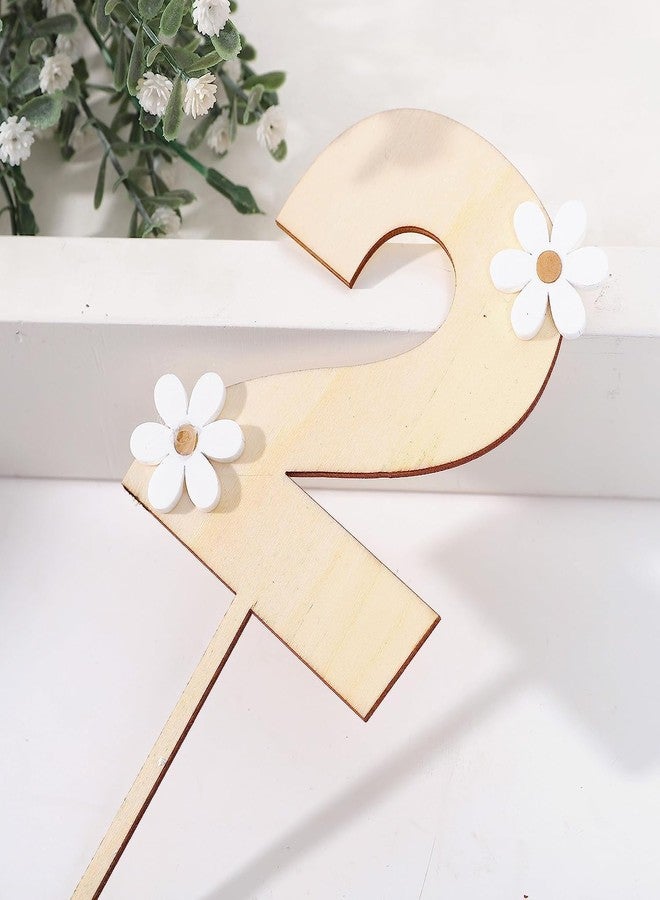 Incrizma Daisy Cake Topper For Birthday - Daisy Birthday Party Decor, Retro Groovy Birthday, Boho First Birthday, Wooden Cake Decorating Supplies, Anniversary (Daisy 2 Cake Topper) - Image 5